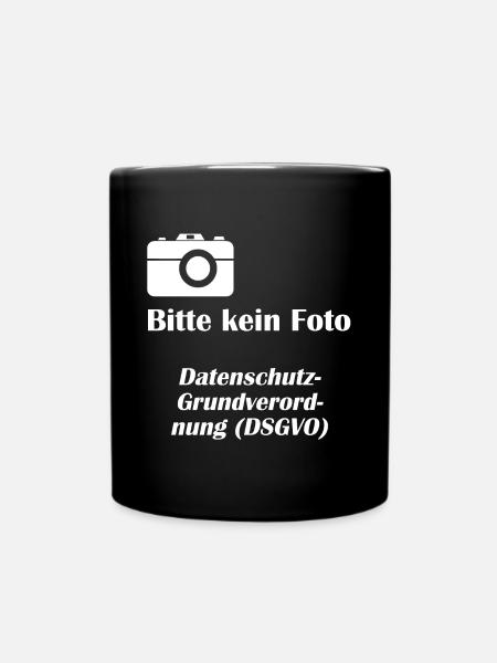 DSGVO1 Datenschutz - Tasse einfarbig - Schwarz