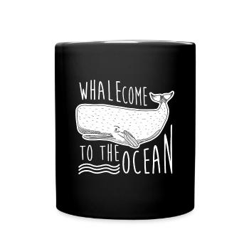Baleine bienvenue océan cadeau mammifère marin - Mug uni - noir - Devant