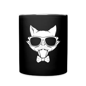 Chat chaton miaou chat domestique oeil de chat - Mug uni - noir - Devant