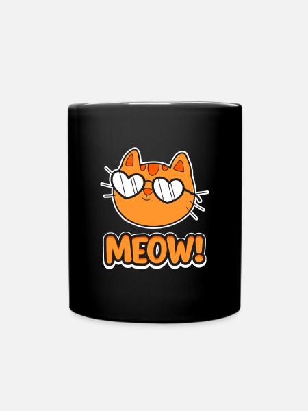 Katze Kätzchen Mietzekatze Haustier Geschenk - Tasse einfarbig - Schwarz