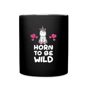 Einhorn - Tasse einfarbig - Schwarz - Vorne