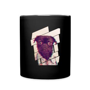 Glitch Pug - Mug uni - noir - Devant