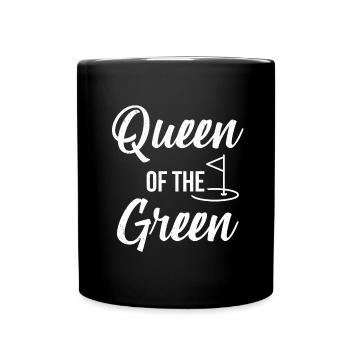Golf Golfer Golfplatz Golfspieler Queen - Tasse einfarbig - Schwarz - Vorne
