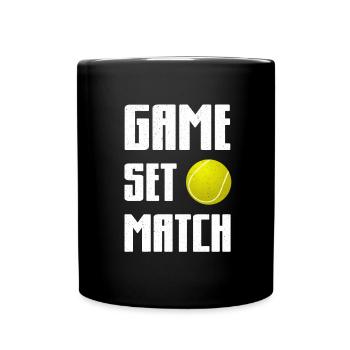 Tennis Tennisspieler Tennisplatz - Tasse einfarbig - Schwarz - Vorne