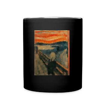 Der Schrei - Kreise - Tasse einfarbig - Schwarz - Vorne