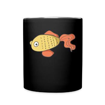 Fisch - Tasse einfarbig - Schwarz - Vorne