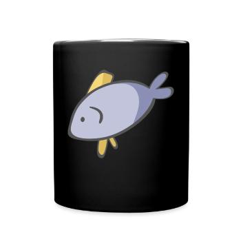 Fisch - Tasse einfarbig - Schwarz - Vorne