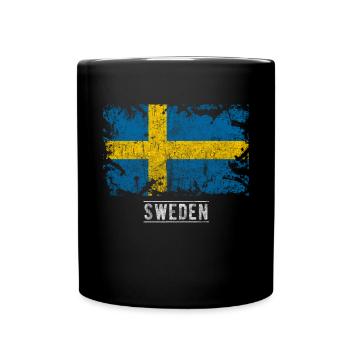 Cadeau de bannière drapeau Suède - Mug uni - noir - Devant