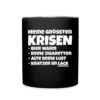 kein Bier Keine Zigaretten Krise Zustand - Tasse einfarbig - Schwarz - Vorne