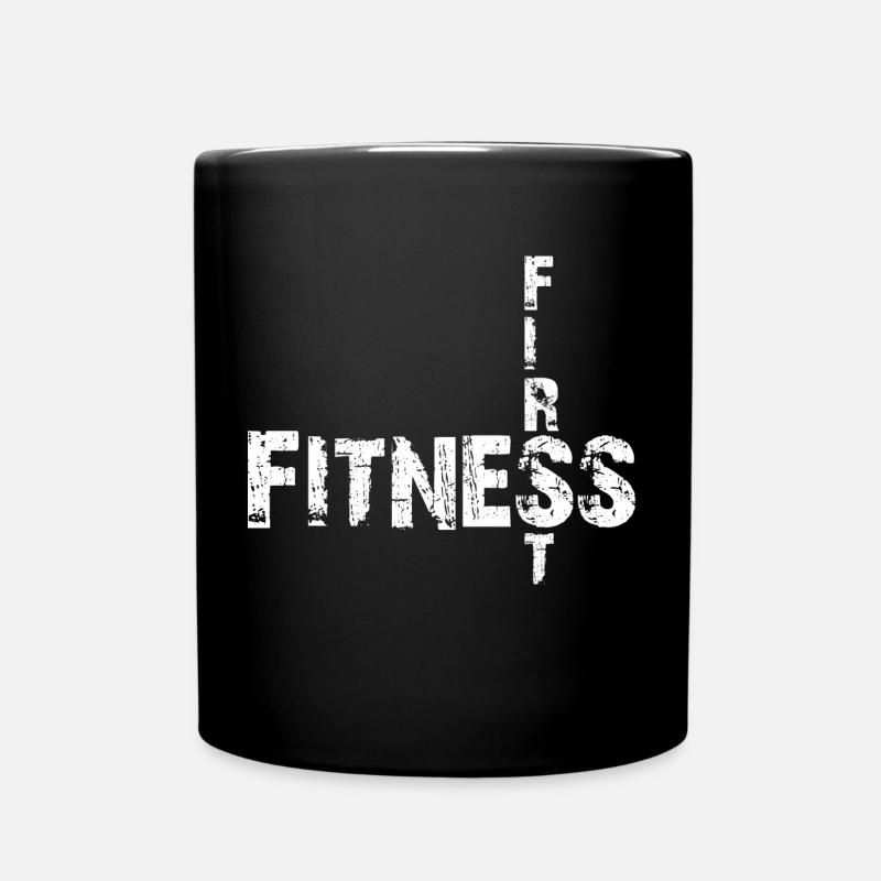 Fitness d’abord blanc - Mug uni - noir