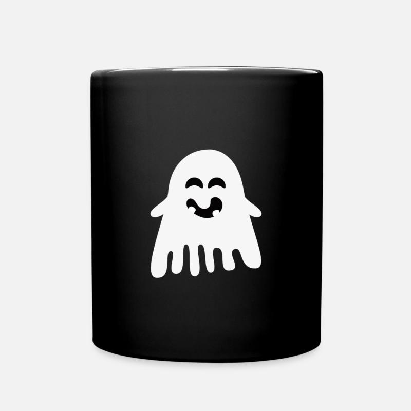 Lachender Geist – Minimalistisches Halloween - Tasse einfarbig - Schwarz