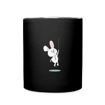 Cute Easter Bunny with Tie – Bunny Design - Full Colour Mug - black - Front