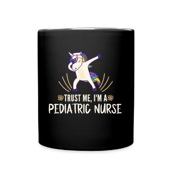 Kinder Krankenschwester Einhorn Geschenk - Tasse einfarbig - Schwarz - Vorne