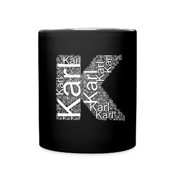 Karl First Name as word cloud - Full Colour Mug - black - Front