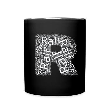 Ralf's first name as a word cloud - Full Colour Mug - black - Front