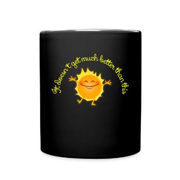Fröhliche und tanzende Sonne - Tasse einfarbig - Schwarz - Vorne