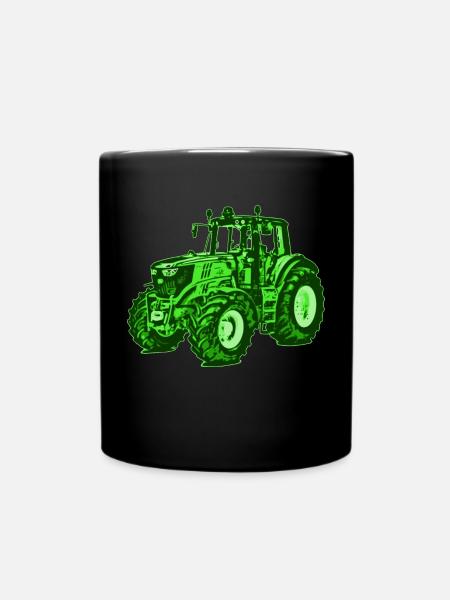 Traktor Landwirt Bauer Trecker Landmaschine - Tasse einfarbig - Schwarz