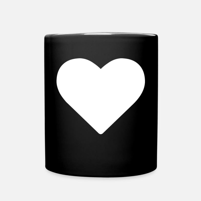 White heart - Full Colour Mug - black