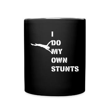 I do my own stunts, Human Flag - Full Colour Mug - black - Front