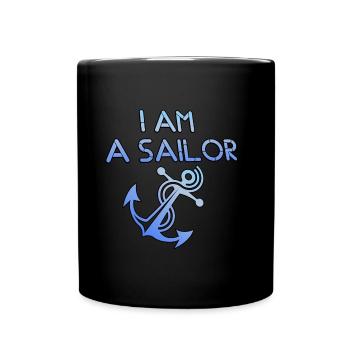 Je suis un marin "je suis un marin" - Mug uni - noir - Devant
