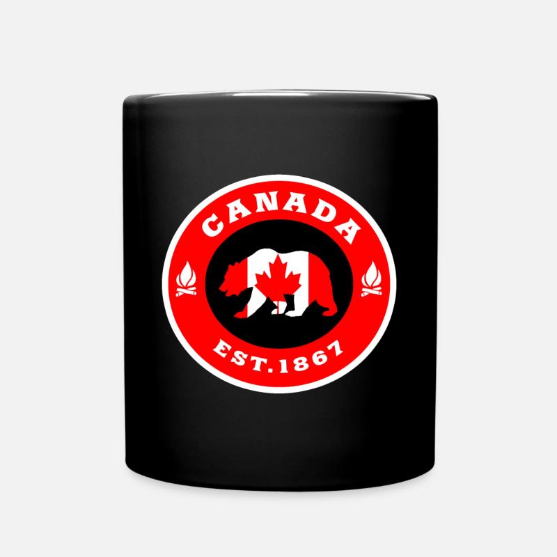 Canada Ours drapeau Amérique du Nord cadeau - Mug uni - noir