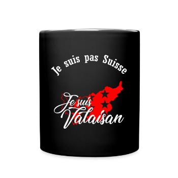 Ich bin ein Walliser Carte Valais Rouge - Tasse einfarbig - Schwarz - Vorne