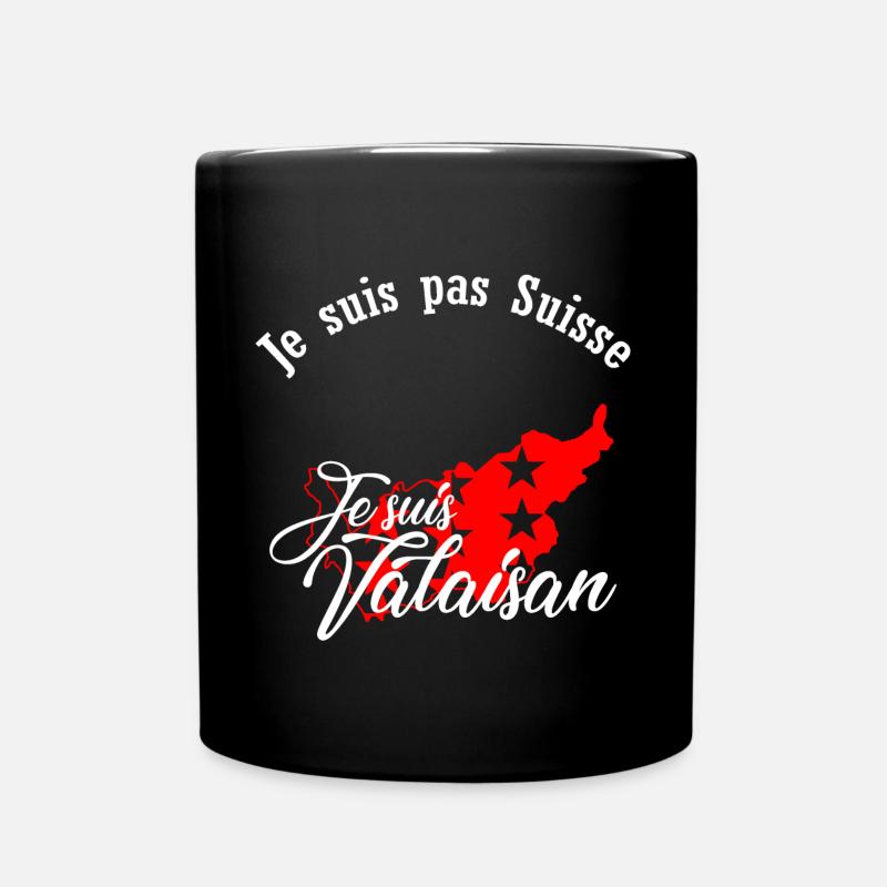 Ich bin ein Walliser Carte Valais Rouge - Tasse einfarbig - Schwarz
