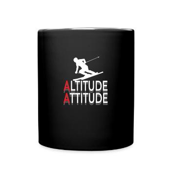 Skiing winter piste snowboard christmas alps - Full Colour Mug - black - Front