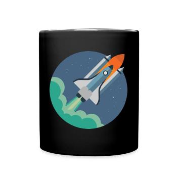 Rocket - Galaxy Space Space Astronaut - Full Colour Mug - black - Front