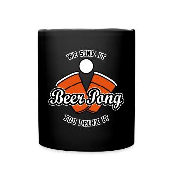 Beer Pong Logo IV - Tasse einfarbig - Schwarz - Vorne
