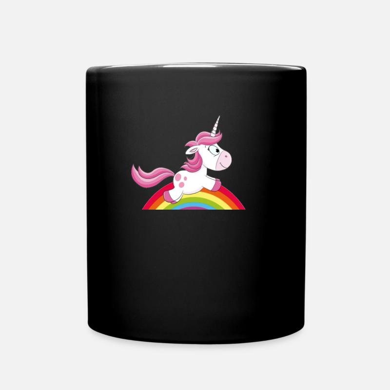 EINHORN MIT REGENBOGEN - Tasse einfarbig - Schwarz