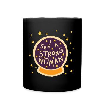 Strong Woman Graphic - Full Colour Mug - black - Front