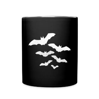 Chauve-souris d'Halloween - Mug uni - noir - Devant