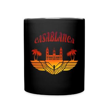 Casablanca Palace with Palm Trees / Morocco Gift - Full Colour Mug - black - Front