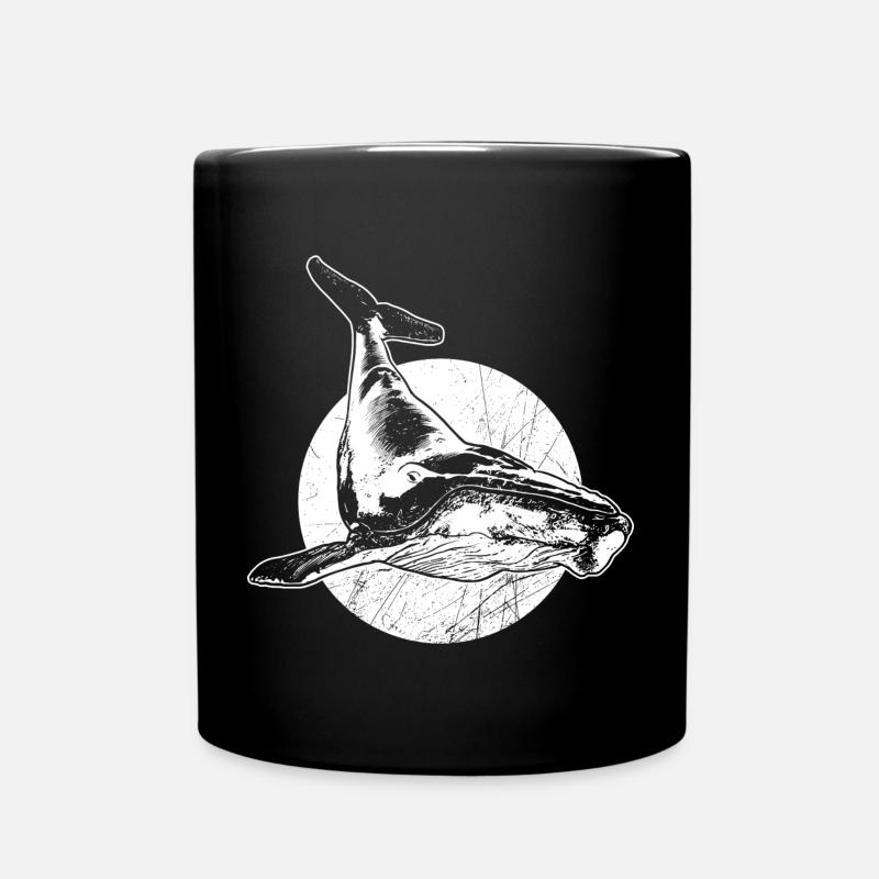 Whale blue whale humpback whale marine animals - Full Colour Mug - black