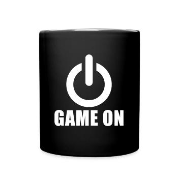 Gamer Gaming zocken Zocker Power ON Videospiele - Tasse einfarbig - Schwarz - Vorne