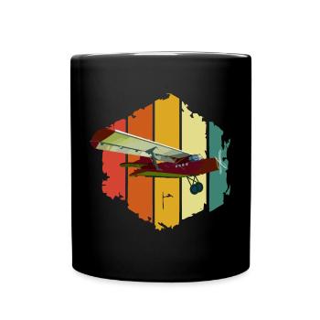 Airplane pilot model flight flying sport motive - Full Colour Mug - black - Front