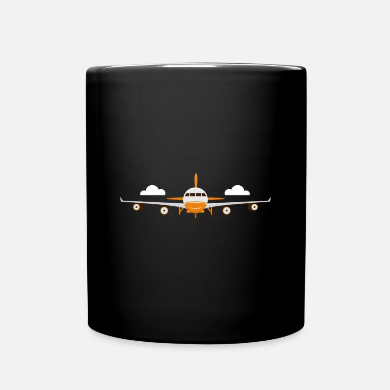 Motif minimaliste d’avion de passagers - Mug uni - noir