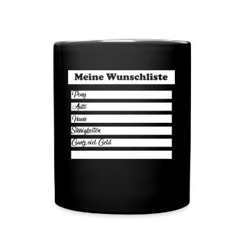 Wishlist Christmas Santa Claus Santa Claus - Full Colour Mug - black - Front