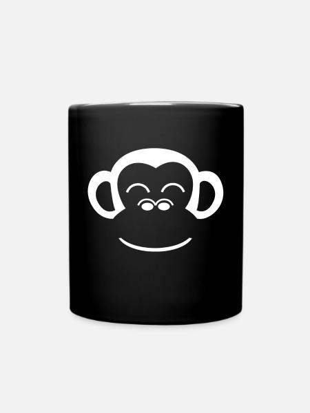 Monkey monkey face gorilla human monkey animal face - Full Colour Mug - black