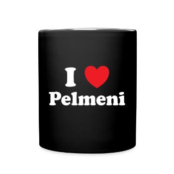 Liebe Herz Leidenschaft russisch Geschenk Pelmeni - Tasse einfarbig - Schwarz - Vorne