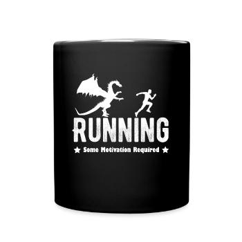 Running runner dragon fitness jogging gift cool - Full Colour Mug - black - Front