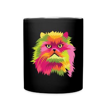 Pop Art Chemise Tête de chat Graphic Art Gift Tee - Mug uni - noir - Devant