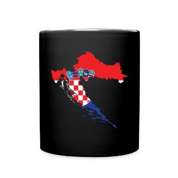 Carte de drapeau de la Croatie idée cadeau Balkan cool - Mug uni - noir - Devant