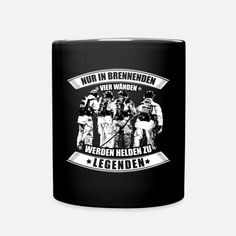 Feuerwehr - Tasse einfarbig - Schwarz