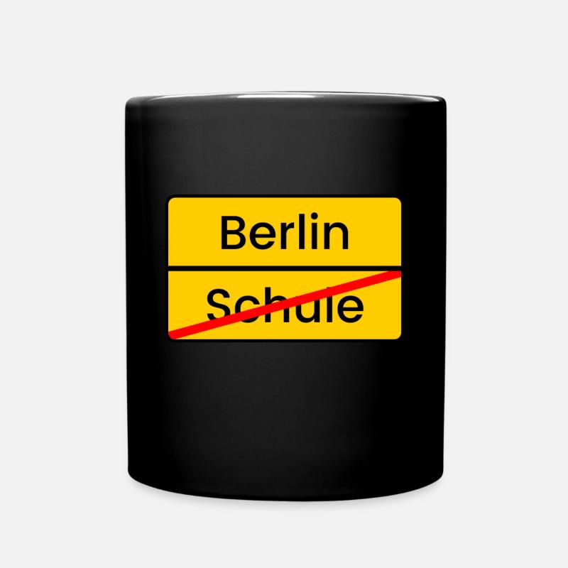 Berlin Abschlussfahrt T-Shirt Motiv Ortsschild - Tasse einfarbig - Schwarz