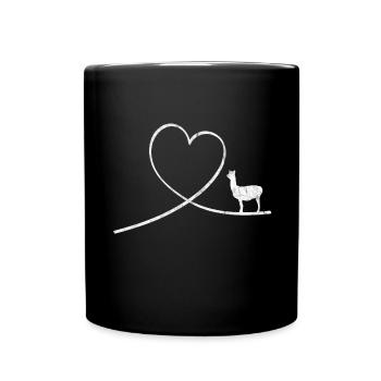 Lama Alpaka Tiere Haustier Geschenk Geschenkidee - Tasse einfarbig - Schwarz - Vorne