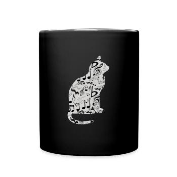 Musique Musical Chat Musicien Cadeau Cleff Note Kitty - Mug uni - noir - Devant