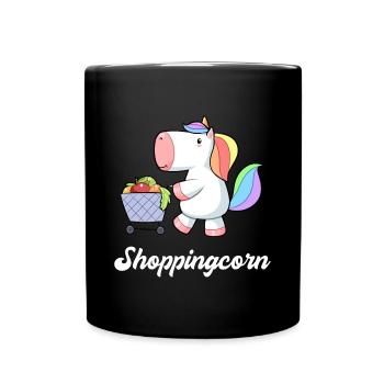 Unicorn Unicorn Shopping Cart Comic Sweet - Full Colour Mug - black - Front