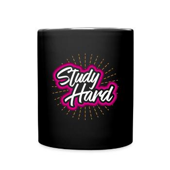 Study hard - idée cadeau étudiant - Mug uni - noir - Devant